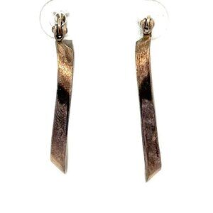 Designer Sterling Silver‎ Oval Shaped 1 ¼" Pierced Hoop Earrings! 67